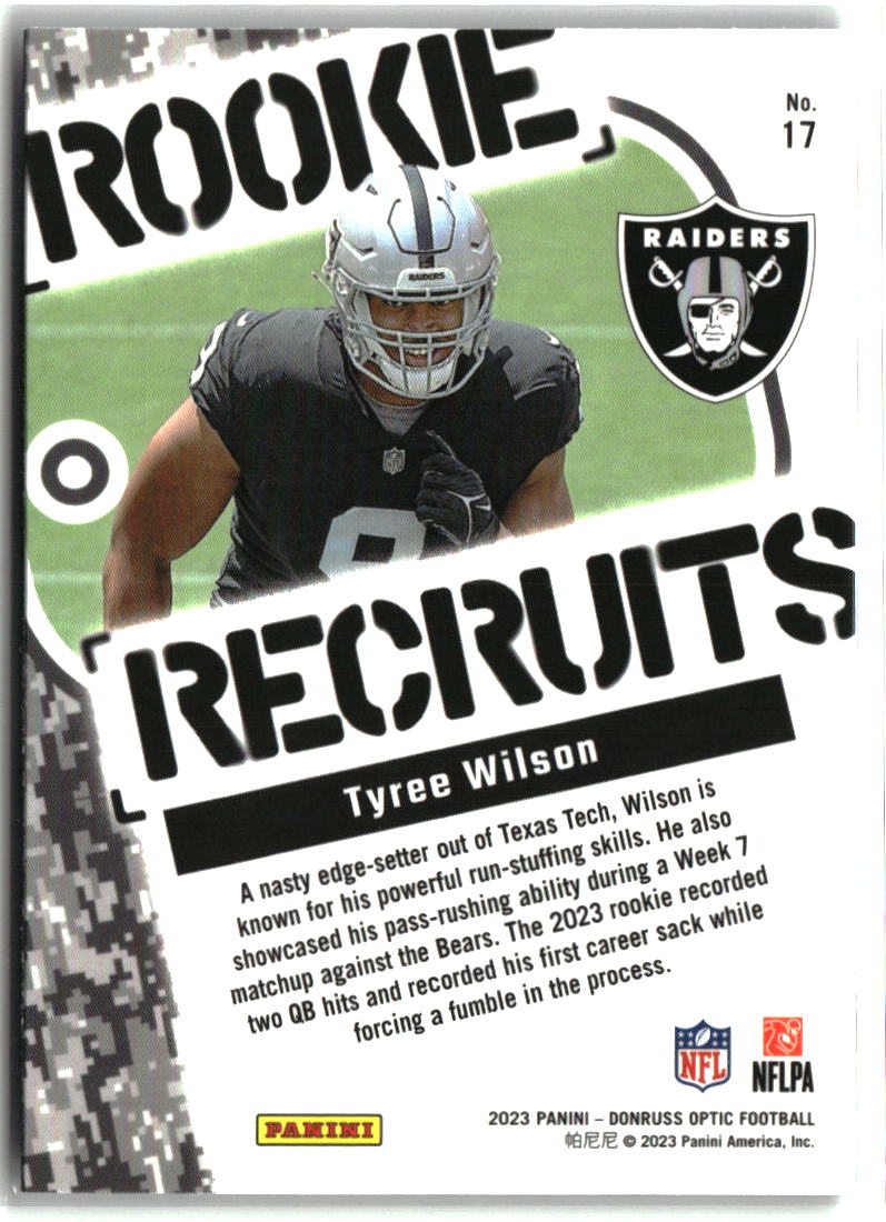 Tyree Wilson 2023 Donruss Optic Rookie Recruits #17