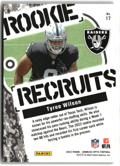 Tyree Wilson 2023 Donruss Optic Rookie Recruits #17