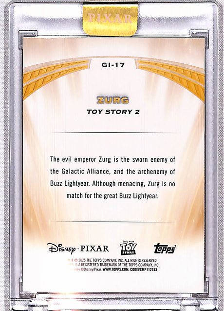 Zurg 2025 Topps Pixar Gold Golden Icons (Encased) #GI-17