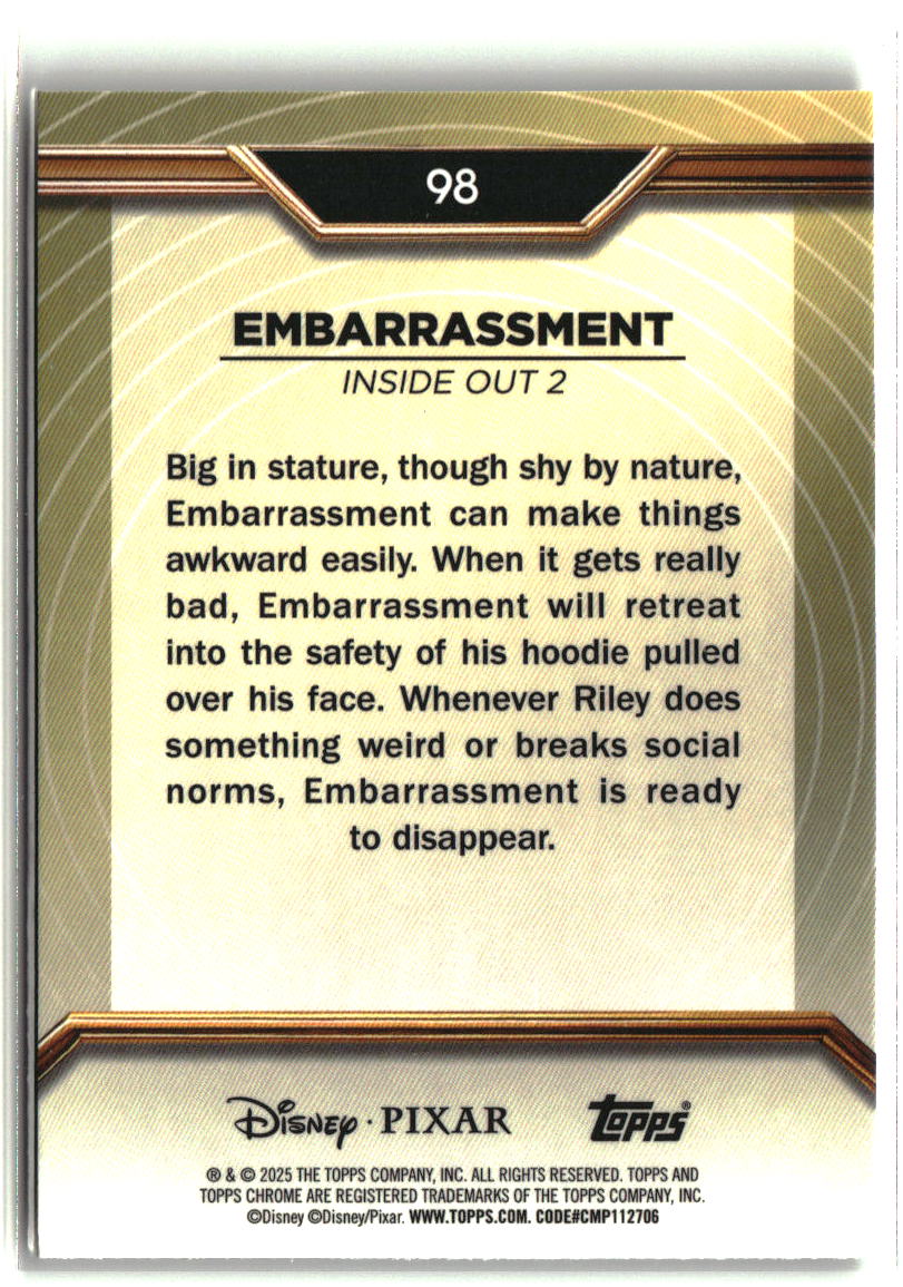 Embarrassment 2025 Topps Pixar Gold #98