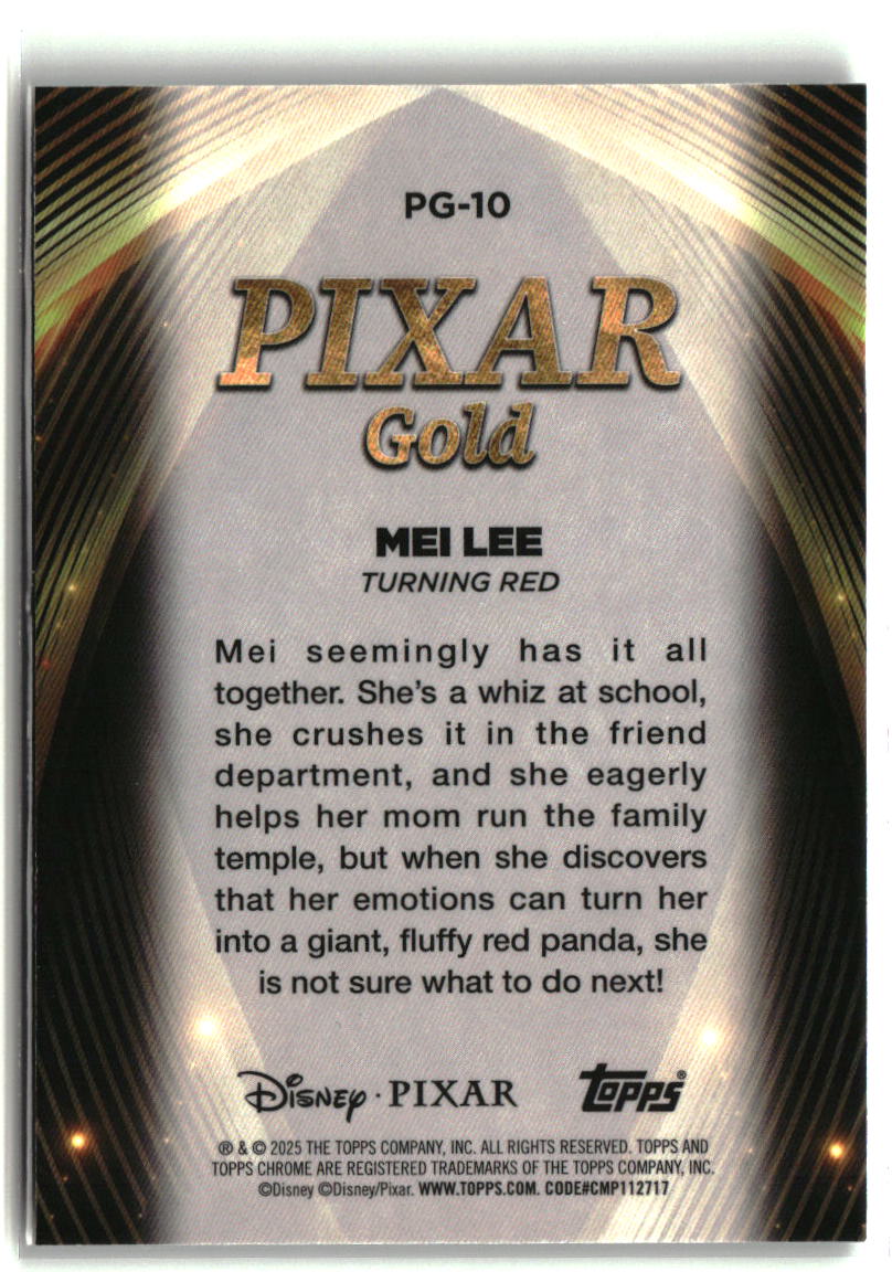 Mei Lee 2025 Topps Pixar Gold Pixar Gold #PG-10