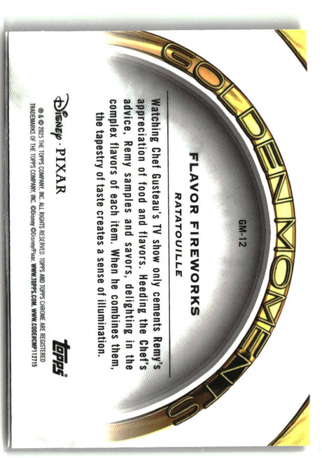Flavor Fireworks - Ratatouille 2025 Topps Pixar Gold Golden Moments #GM-12