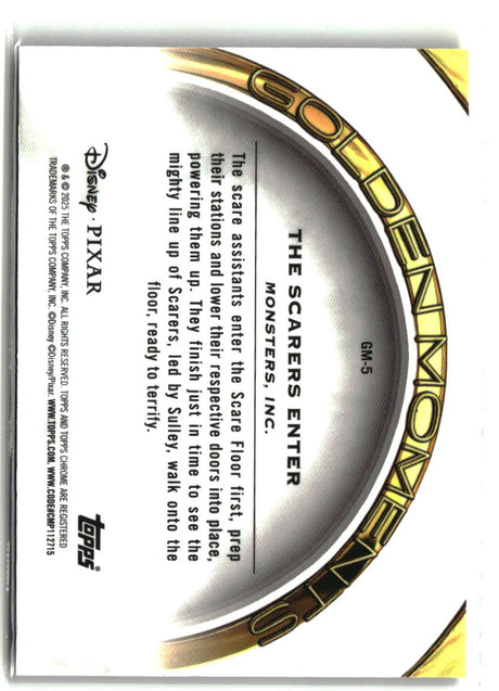The Scarers Enter - Monsters, Inc. 2025 Topps Pixar Gold Golden Moments #GM-5