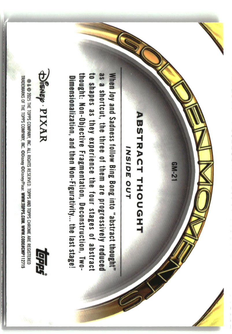 Abstract Thought - Inside Out 2025 Topps Pixar Gold Golden Moments #GM-21