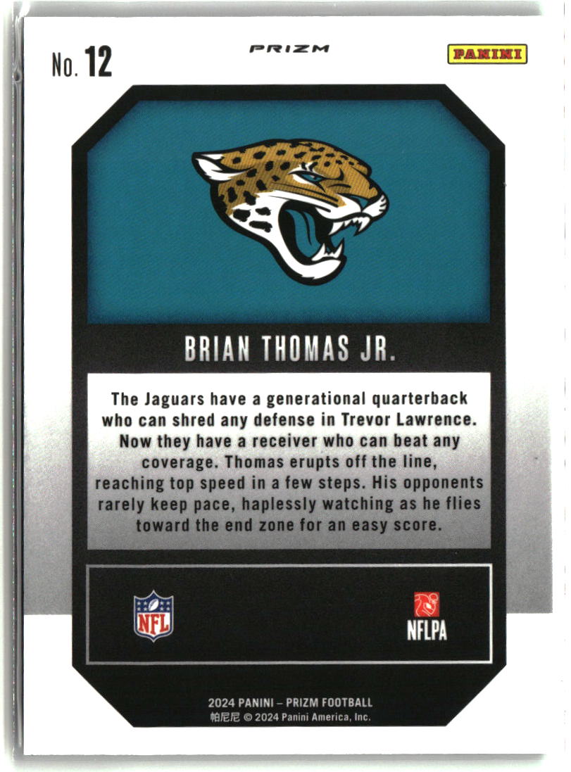 Brian Thomas Jr. 2024 Panini Prizm Emergent Green Prizm #12