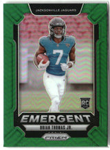 Brian Thomas Jr. 2024 Panini Prizm Emergent Green Prizm #12