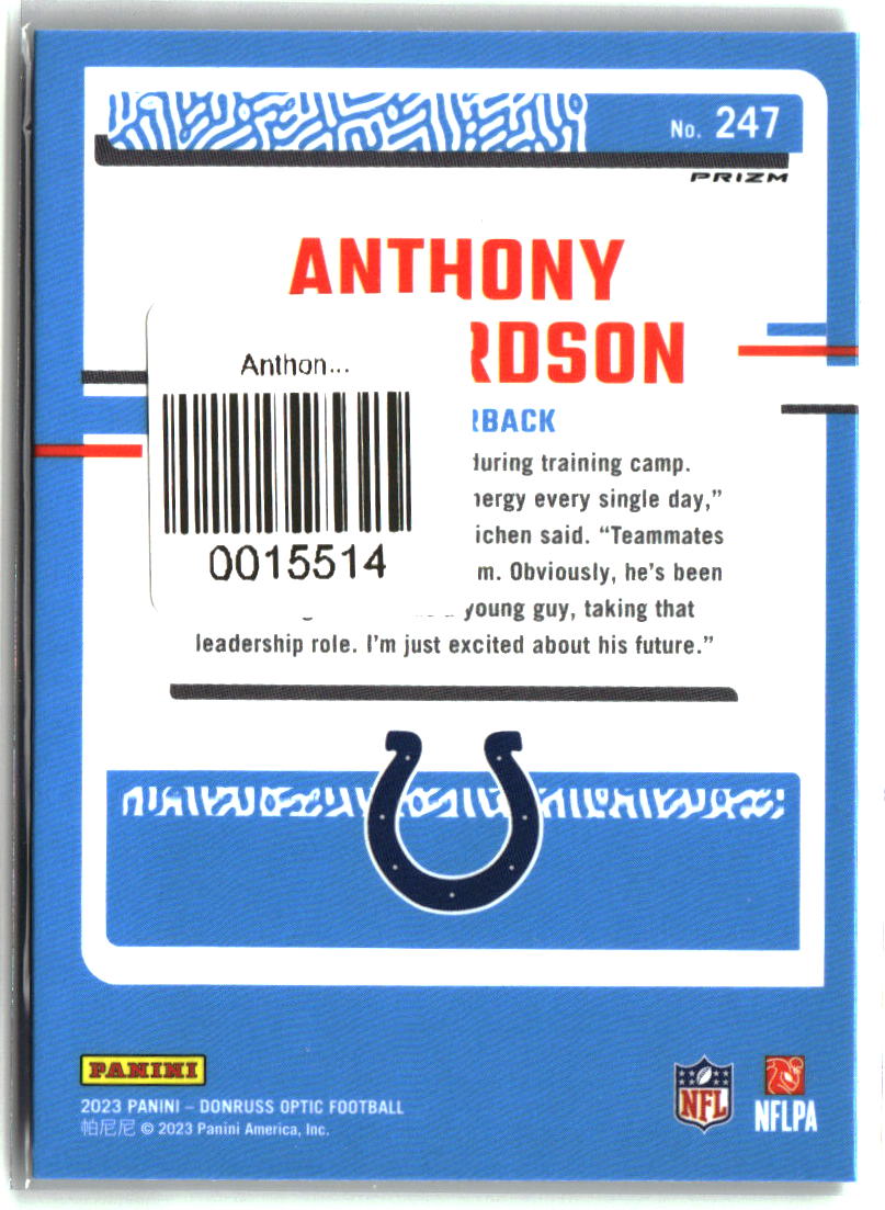 Anthony Richardson 2023 Donruss Optic Green Hyper #247