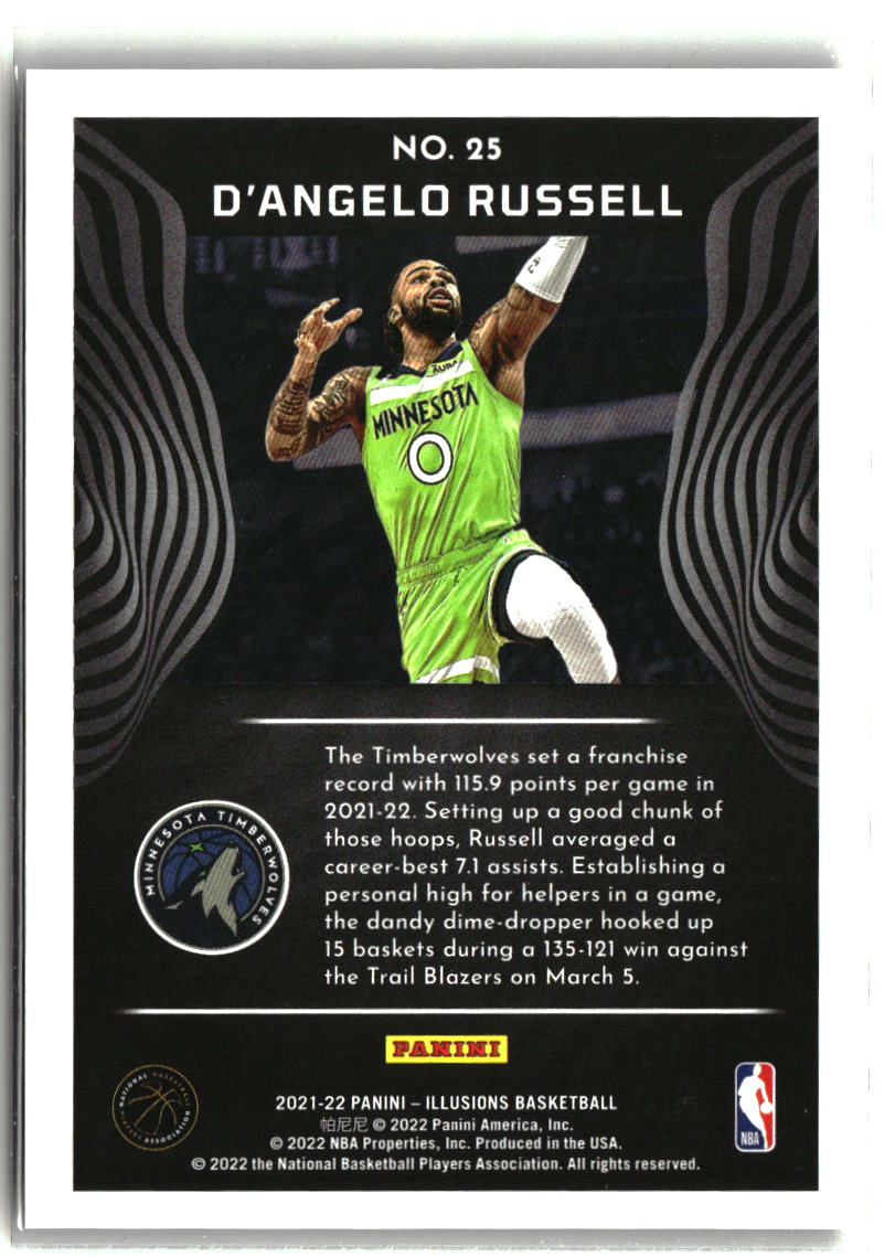 D'Angelo Russell 2021-22 Panini Illusions Asia Gold #25 #/25
