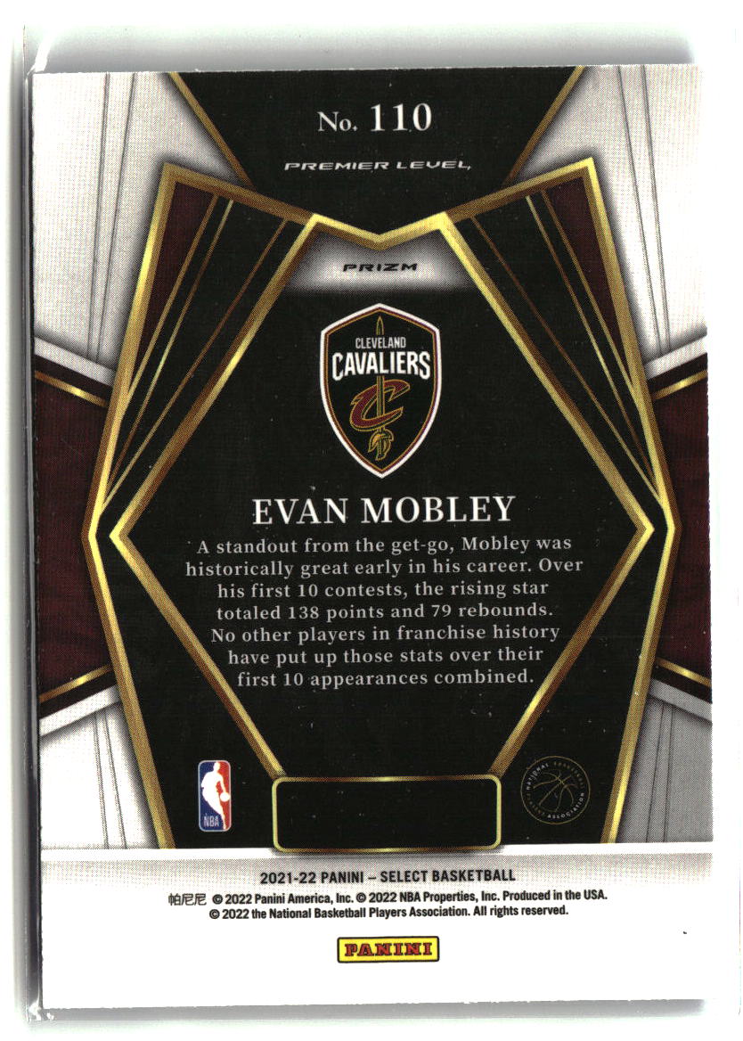 Evan Mobley 2021-22 Panini Select Blue Shimmer Prizms #110