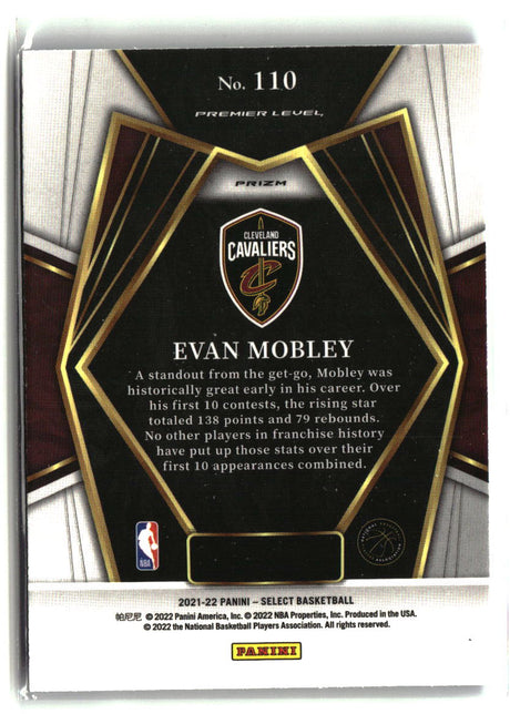 Evan Mobley 2021-22 Panini Select Blue Shimmer Prizms #110