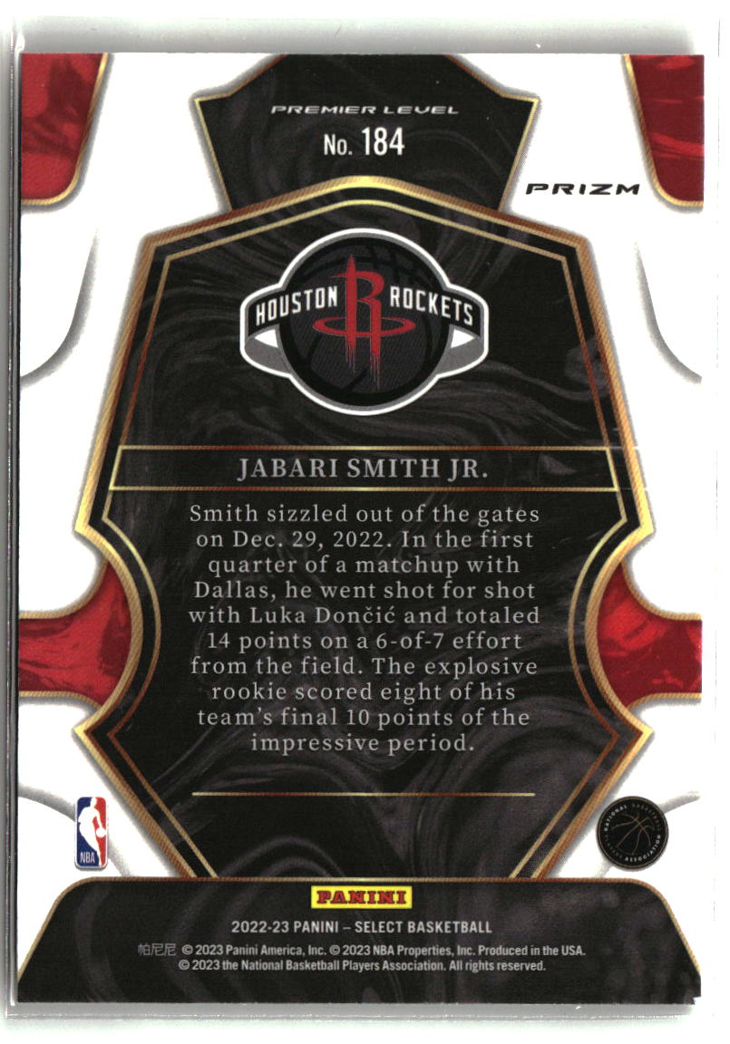 Jabari Smith Jr. 2022-23 Panini Select Orange Flash Prizms #184