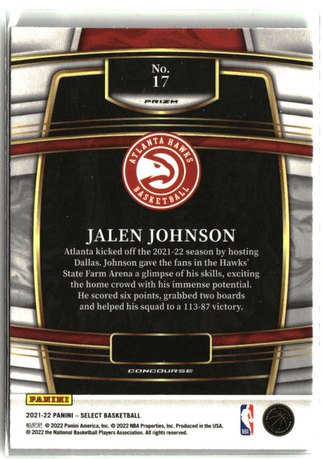 Jalen Johnson 2021-22 Panini Select Green White Purple Prizms #17