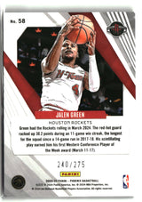 Jalen Green 2023-24 Panini Phoenix Phoenix Maroon Ice #58 #/275