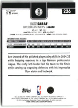 Ben Saraf 2025-26 Topps #226
