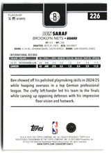 Ben Saraf 2025-26 Topps #226