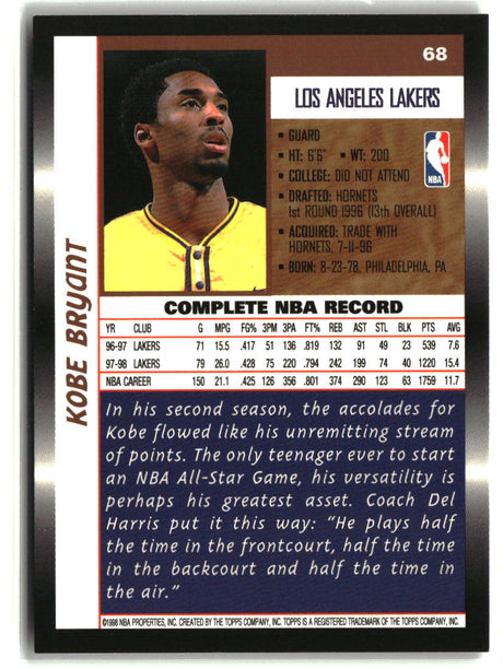 Kobe Bryant 1998-99 Topps #68