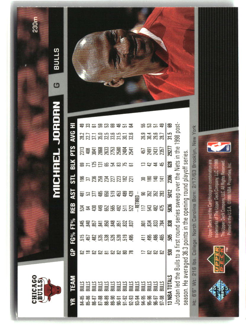Michael Jordan 1998-99 Upper Deck #230m
