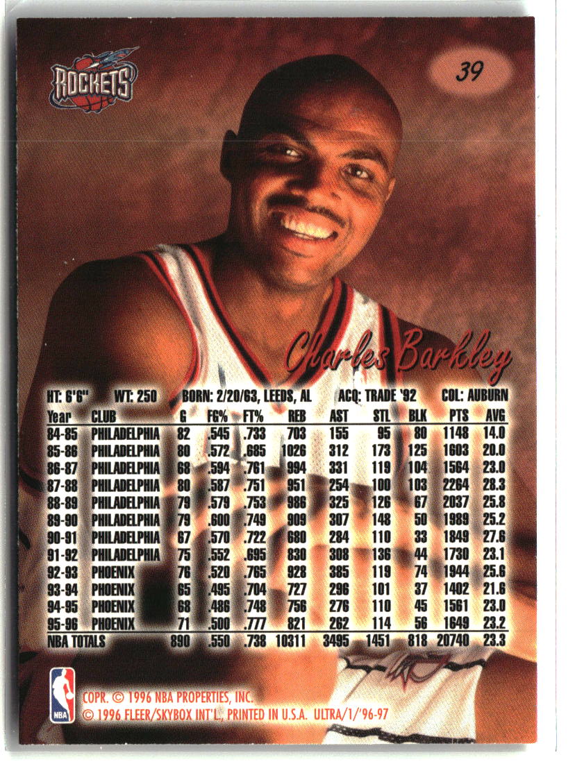 Charles Barkley 1996-97 Ultra #39