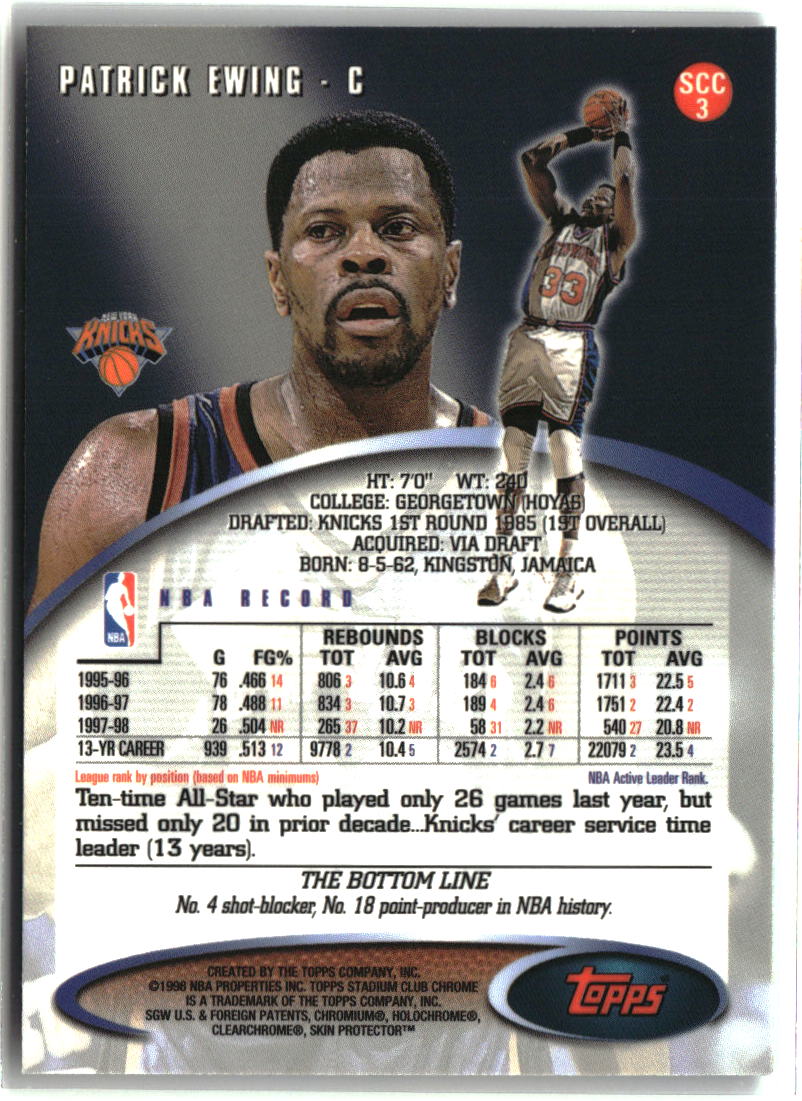 Patrick Ewing 1998-99 Stadium Club Chrome #SCC3
