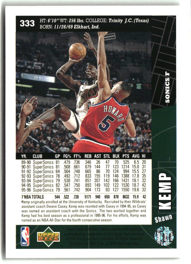 Shawn Kemp 1996-97 Collector's Choice #333