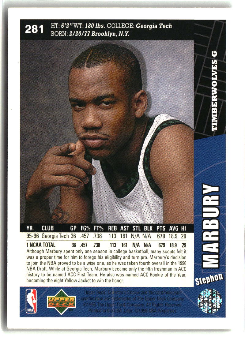 Stephon Marbury 1996-97 Collector's Choice #281