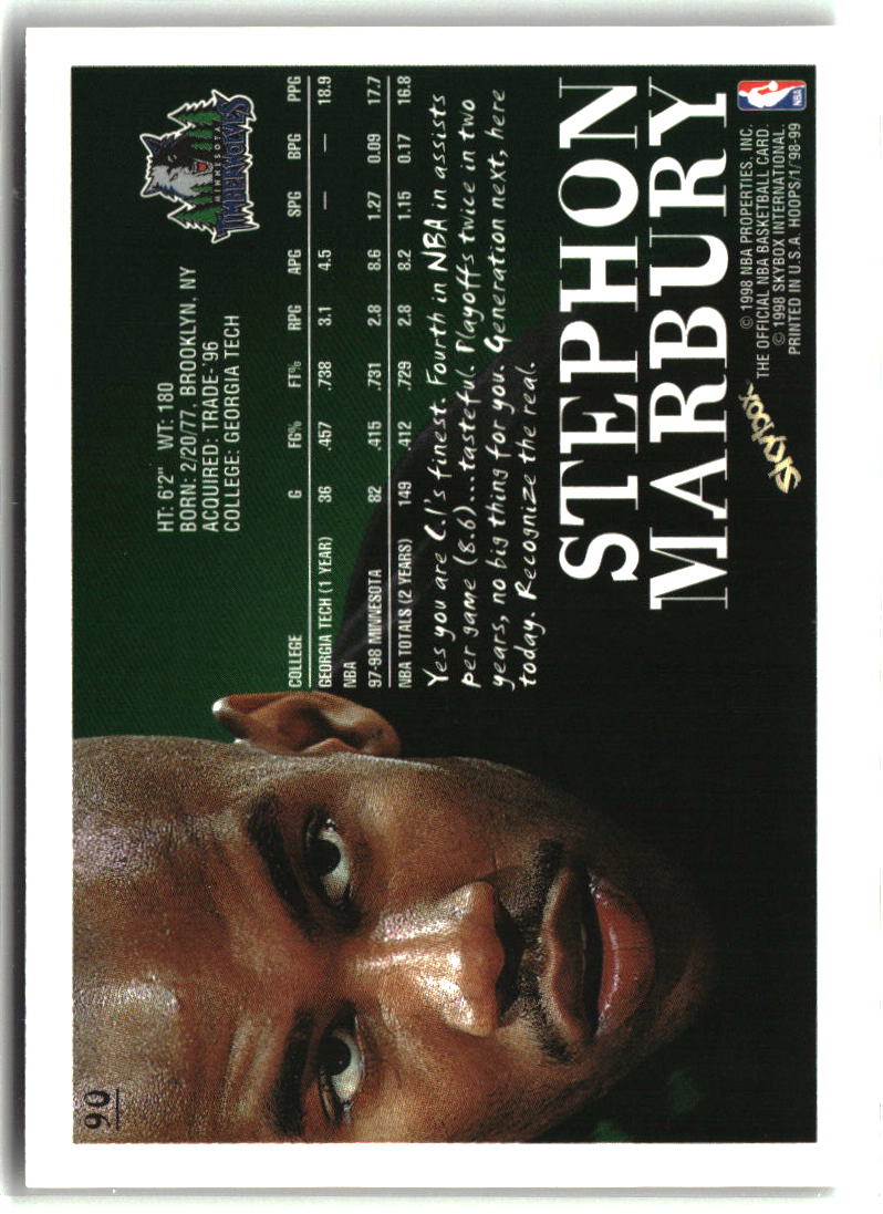 Stephon Marbury 1998-99 Hoops #90