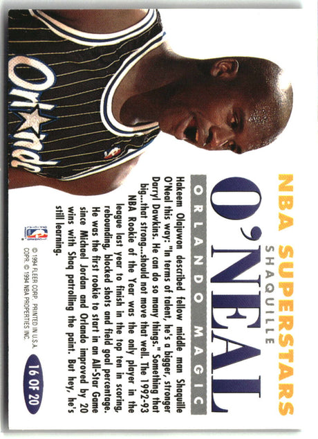 Shaquille O'Neal 1993-94 Fleer NBA Superstars #16