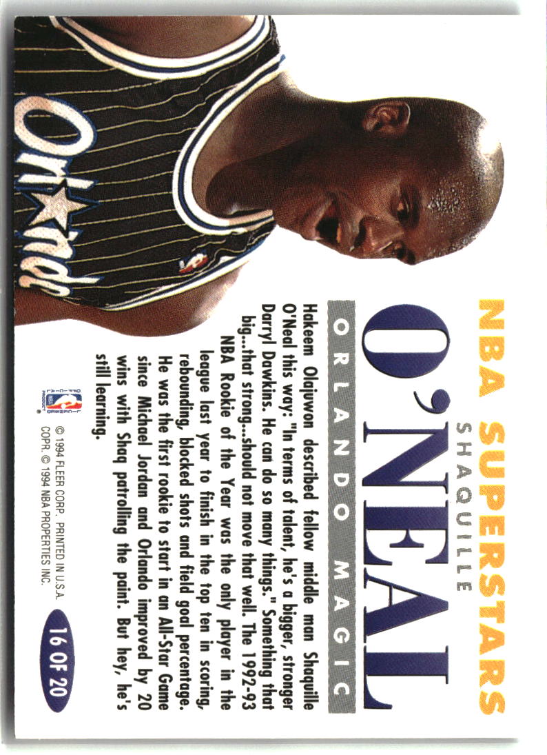 Shaquille O'Neal 1993-94 Fleer NBA Superstars #16