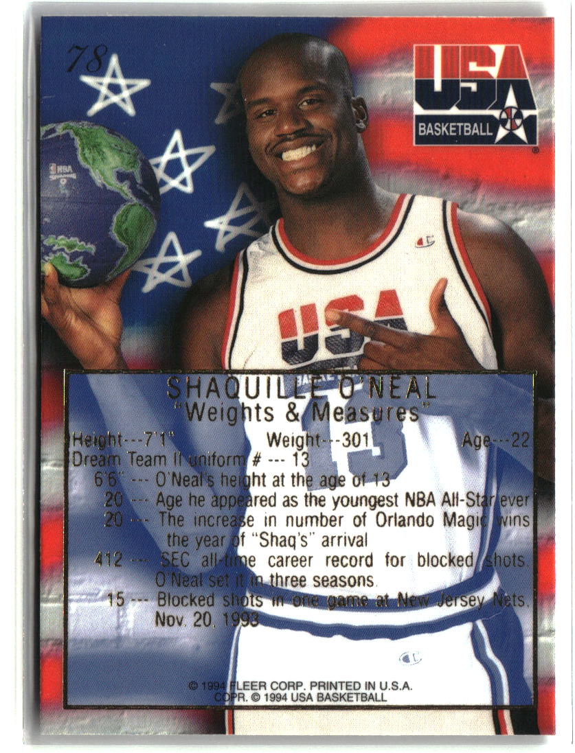 Shaquille O'Neal 1994 Flair USA #78