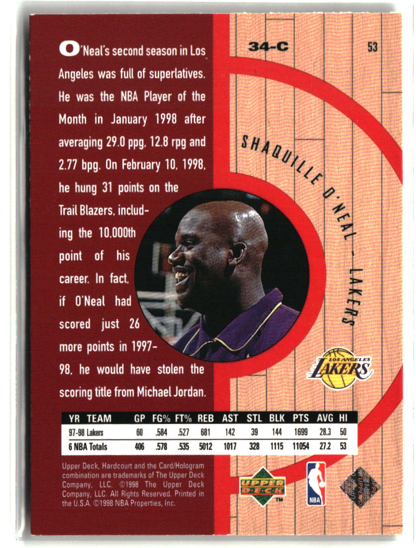 Shaquille O'Neal 1998 Upper Deck Hardcourt #53
