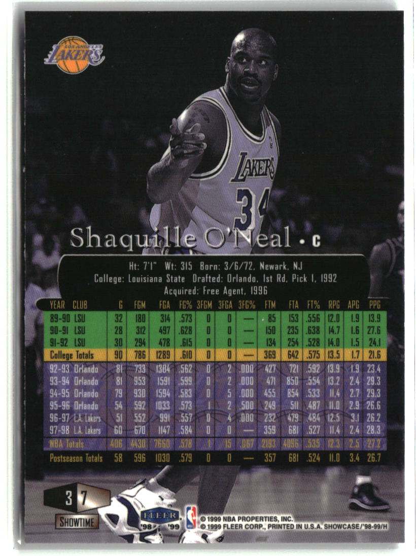 Shaquille O'Neal 1998-99 Flair Showcase #7