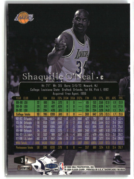 Shaquille O'Neal 1998-99 Flair Showcase #7