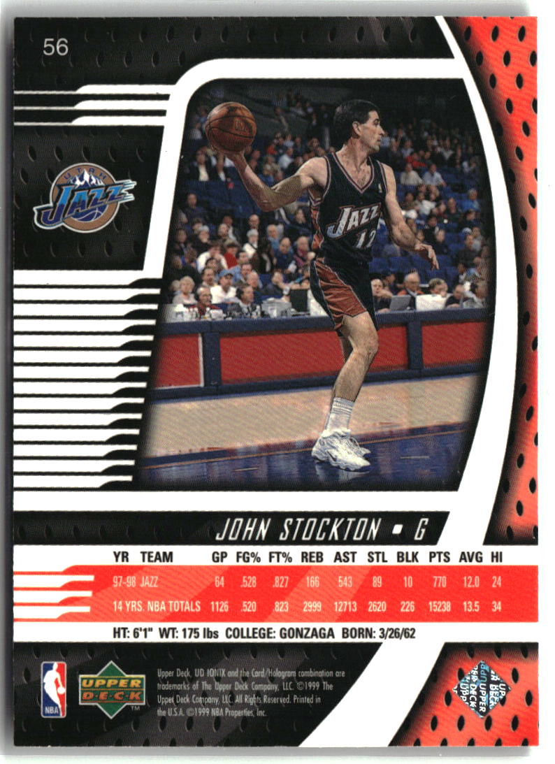 John Stockton 1998-99 Upper Deck Ionix #56