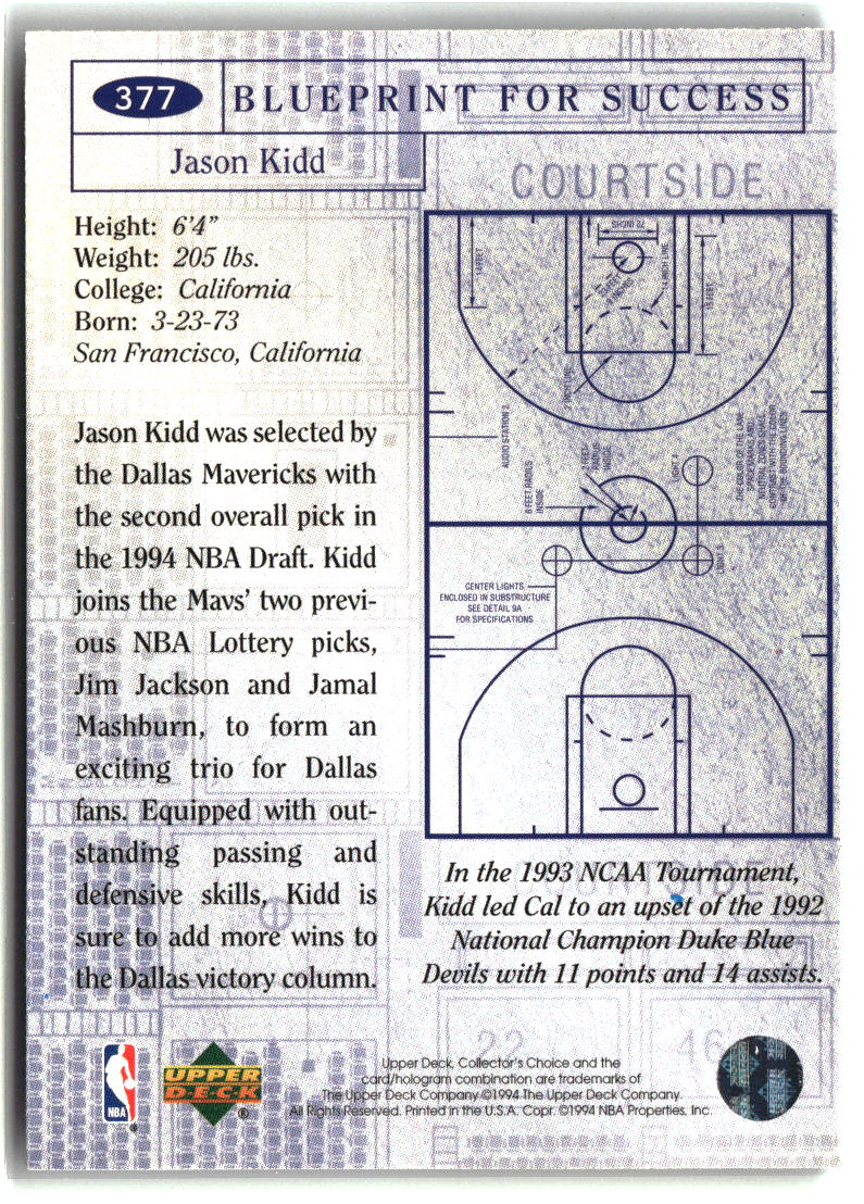 Jason Kidd 1994-95 Collector's Choice #377