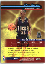 Ray Allen 1998-99 Topps Chrome Season's Best #SB9