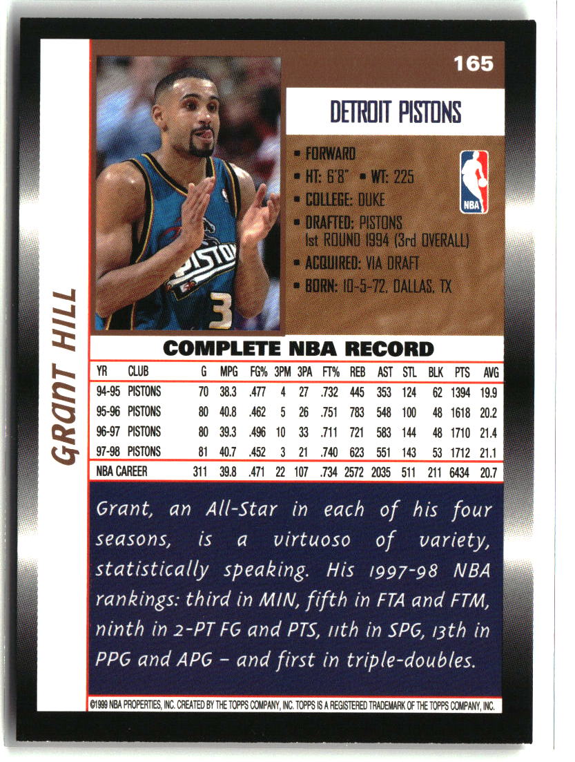 Grant Hill 1998-99 Topps #165