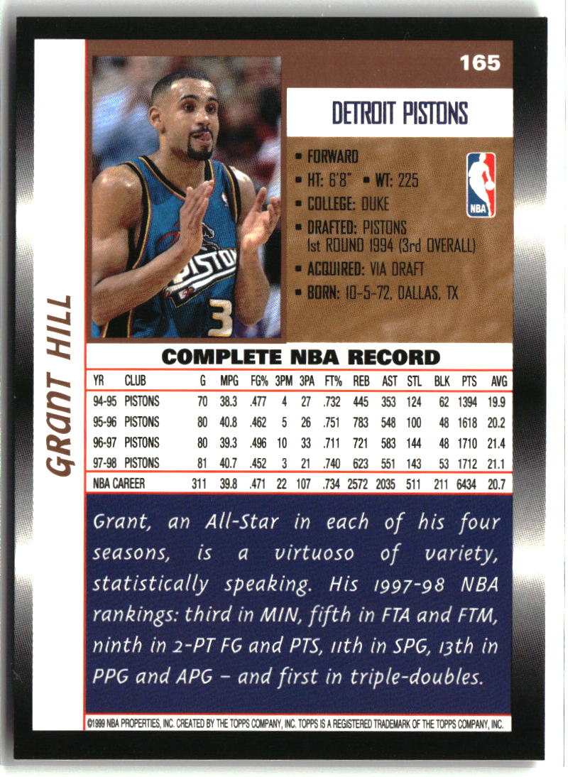 Grant Hill 1998-99 Topps #165