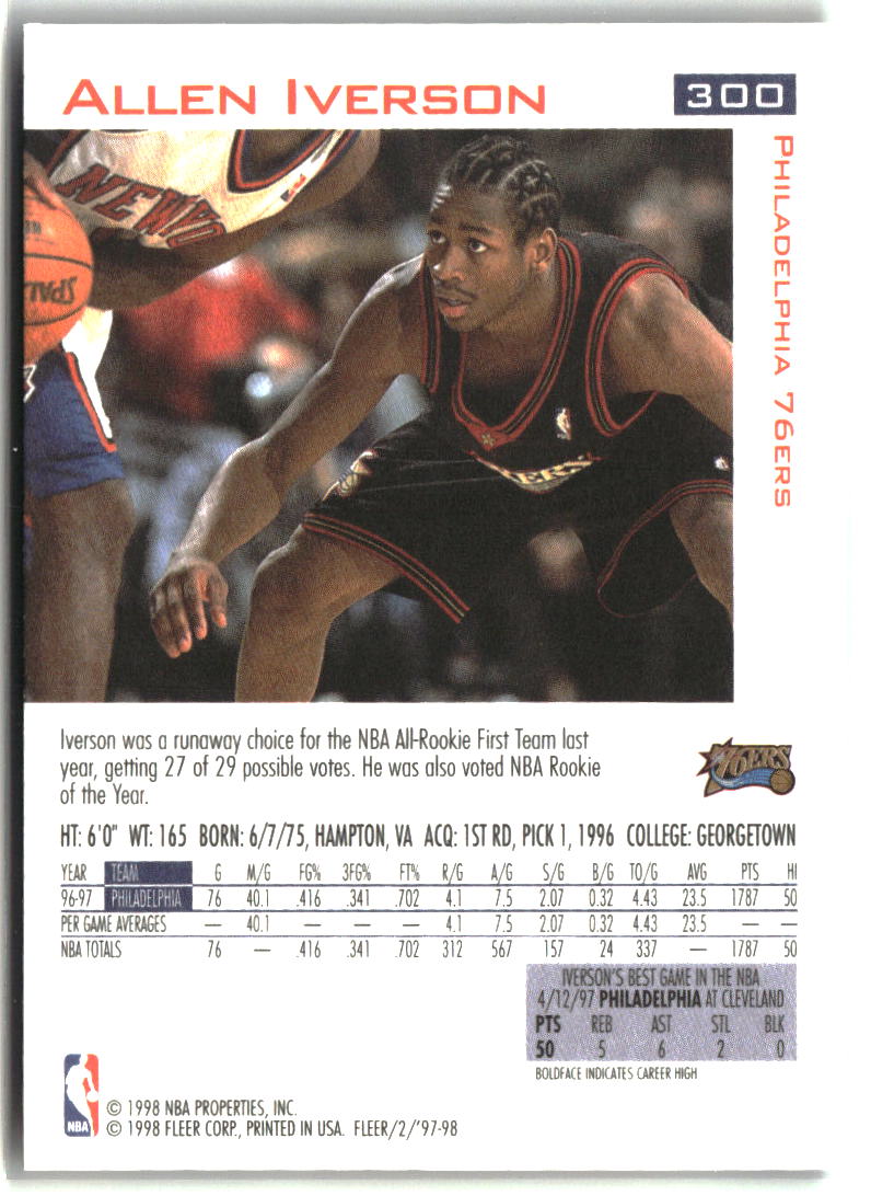 Allen Iverson 1997-98 Fleer #300