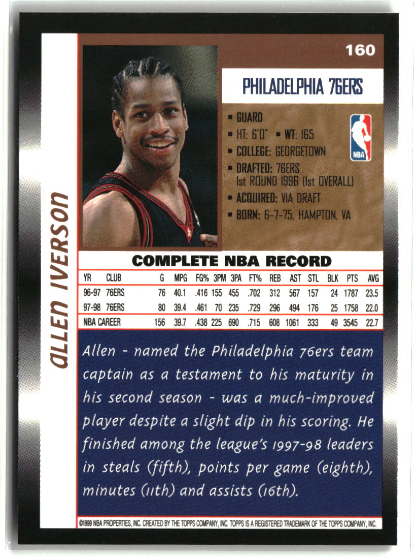 Allen Iverson 1998-99 Topps #160