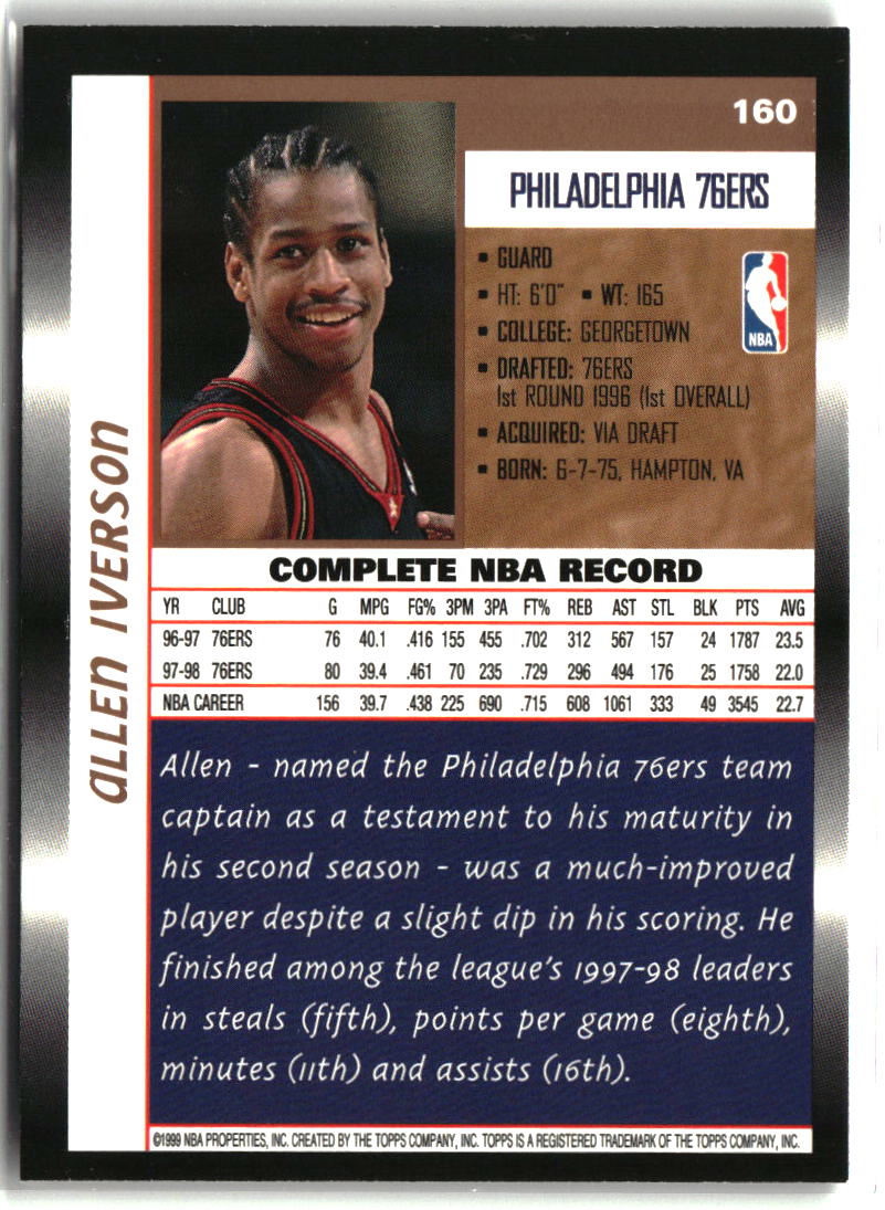 Allen Iverson 1998-99 Topps #160