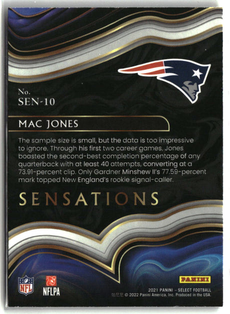 Mac Jones 2021 Panini Select Sensations #SEN-10