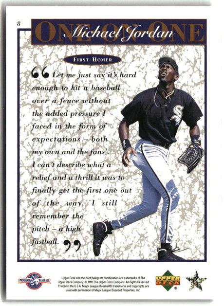 Michael Jordan 1995 Upper Deck Minor League Michael Jordan One On One #8