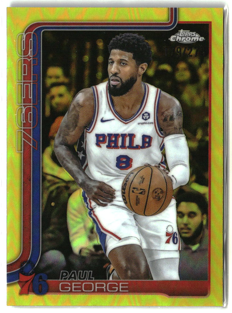Paul George 2025-26 Topps Chrome Yellow Refractor #171 #/275
