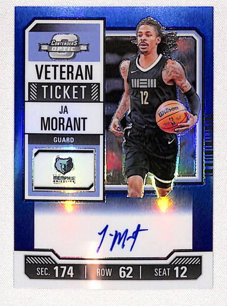 Ja Morant 2023-24 Panini Contenders Optic Veteran Ticket Blue #VT-JAM #/25