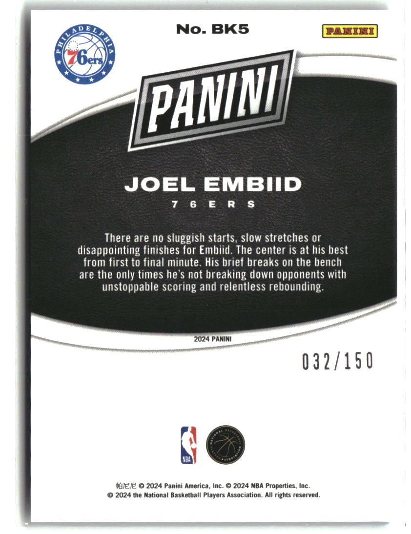 Joel Embiid 2024 Panini Black Friday Holo #BK5 #/150