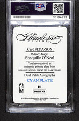 Shaquille O'Neal 2016 Flawless Printing Plate Auto /1 #DPA-SON PSA Authentic