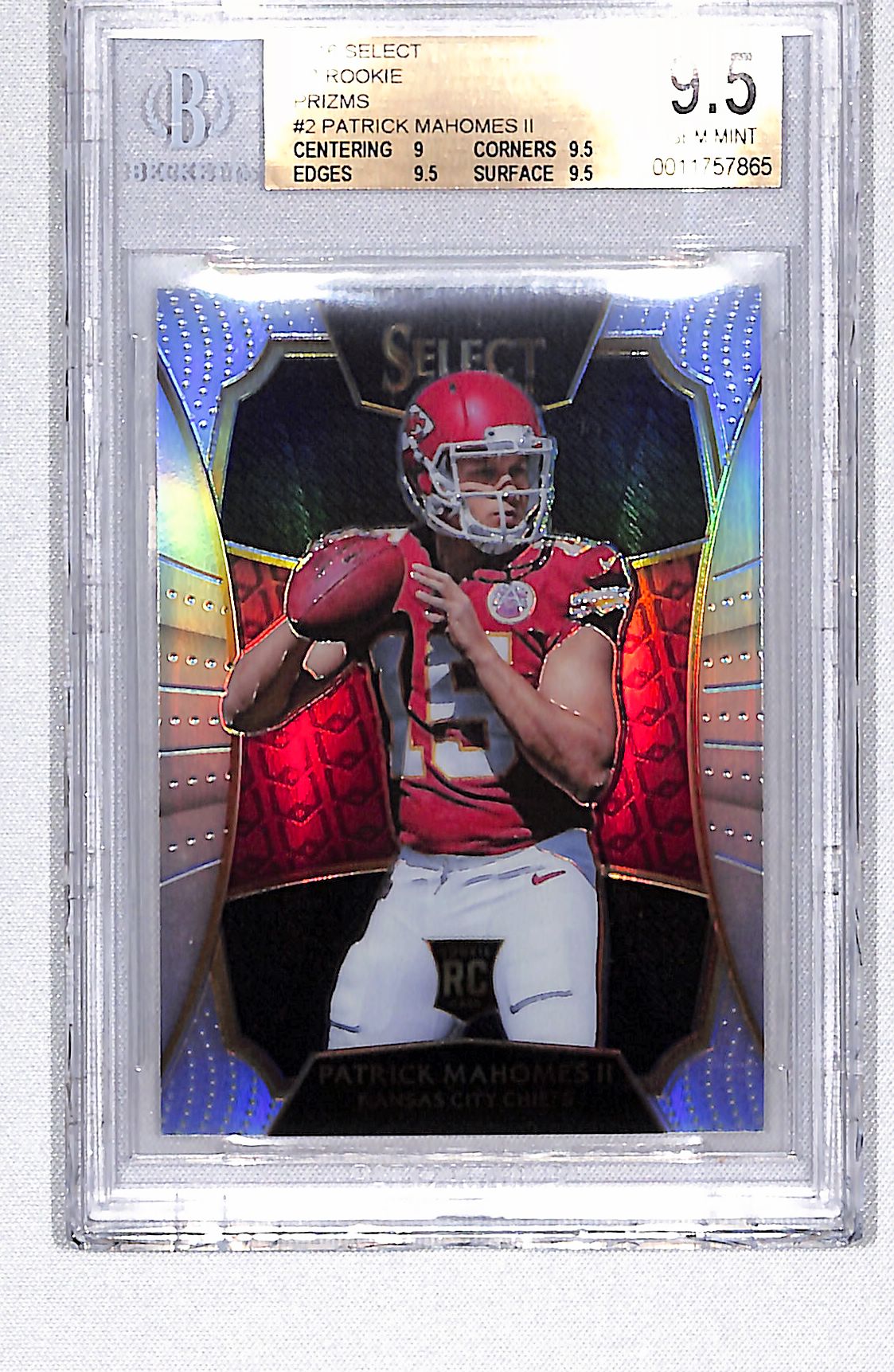 Patrick Mahomes II 2016 Panini Select 2017 XRC Prizm Exchange #2 BGS 9.5