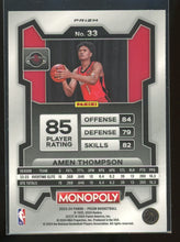 Load image into Gallery viewer, Amen Thompson 2023-24 Prizm Monopoly #33 Monopoly Red Pattern
