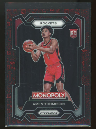Amen Thompson 2023-24 Prizm Monopoly #33 Monopoly Red Pattern