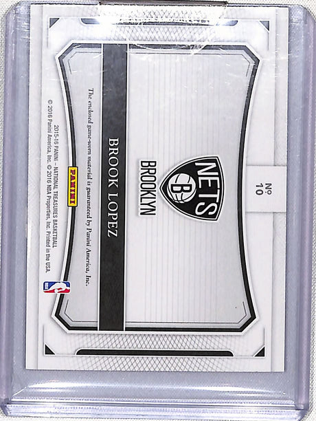 Brook Lopez 2015-16 Panini National Treasures Colossal Materials #10 #/99